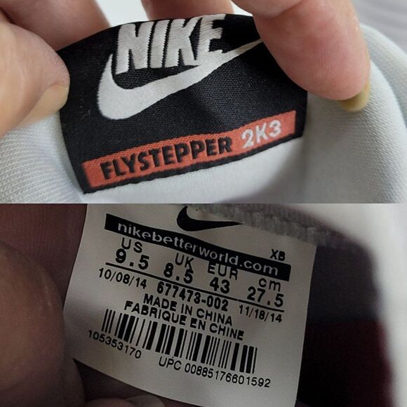 Nike‎ Men's Flystepper 2K3 Hi-top Sneakers 9.5 Pure Platinum Gray 677473-002 - Picture 4 of 12